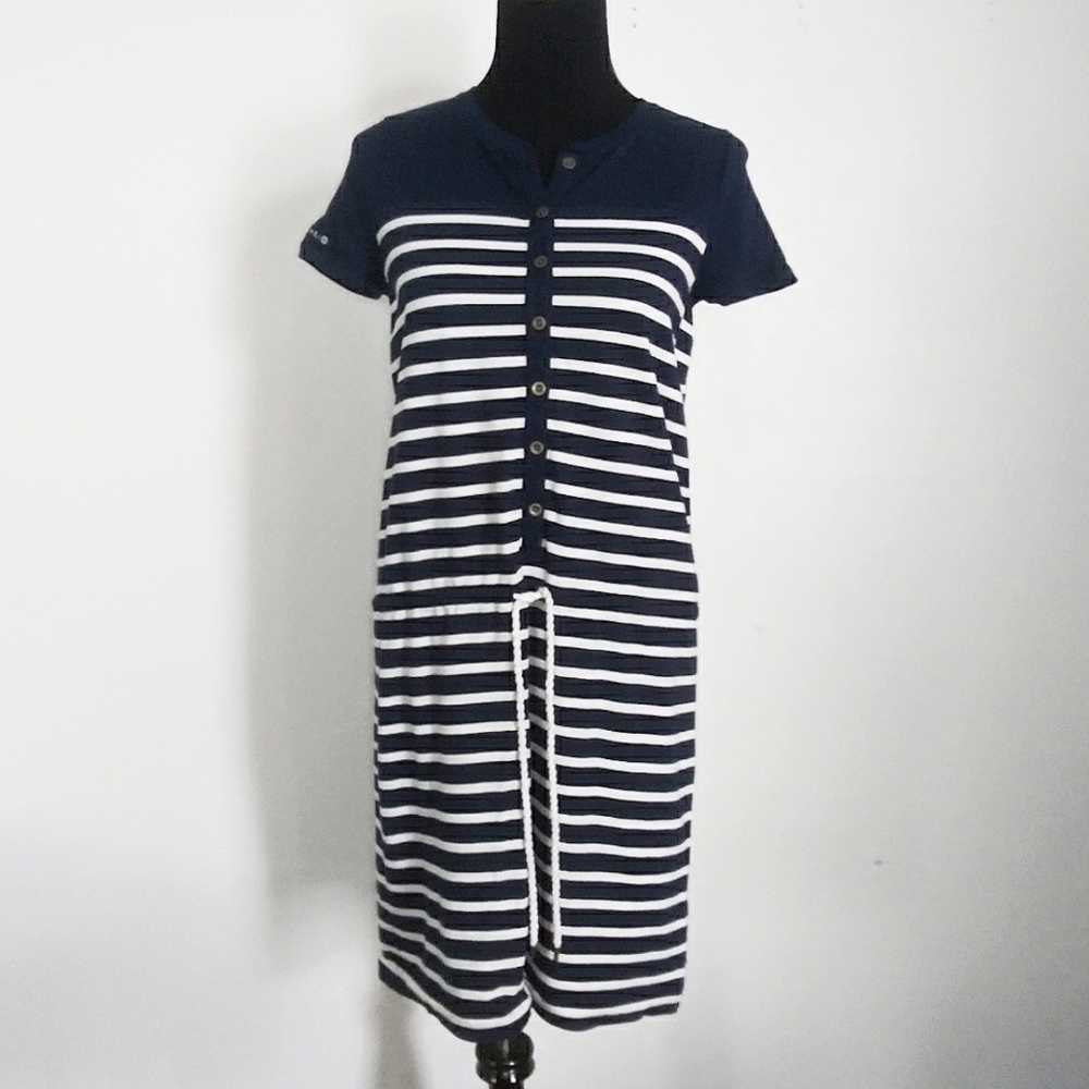 Lauren Ralph Lauren drop waist striped midi dress